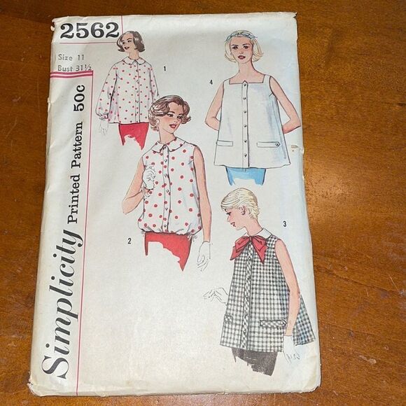 Vtg 1958 Simplicity maternity tops sewing pattern - Picture 1 of 5